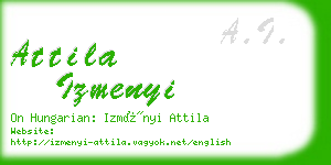 attila izmenyi business card